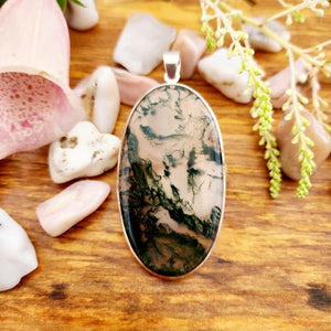 Moss Agate Oval Pendant