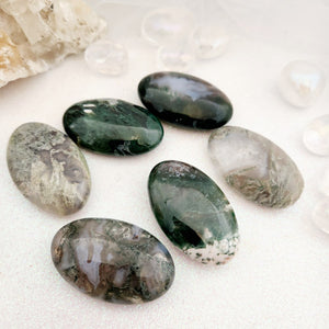 Moss Agate Palm Stone