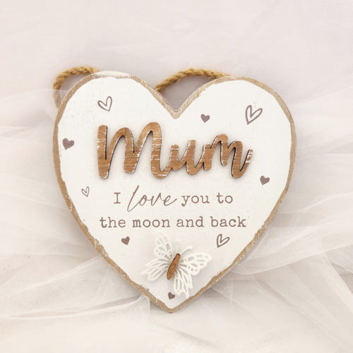 Mum Moon & Back Heart Hanging (approx. 15.5cm)