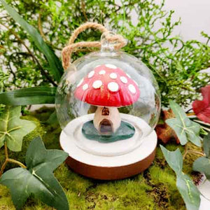 Mushroom House Glass Dome Hanging