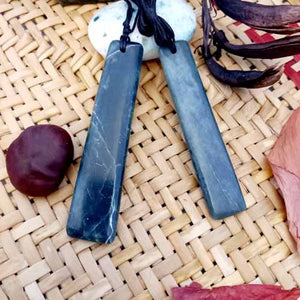 NZ Greenstone Free Form Pendant 