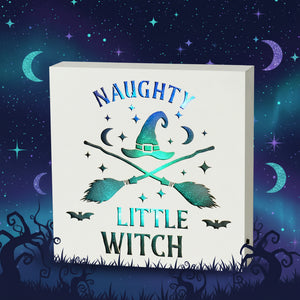 Naughty Little Witch | Light Up Sign | Colour Changing Lit Up