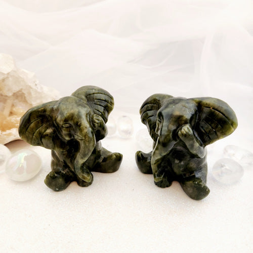 Nephrite Jade Elephant (assorted. approx. 5.5x6.5cm)