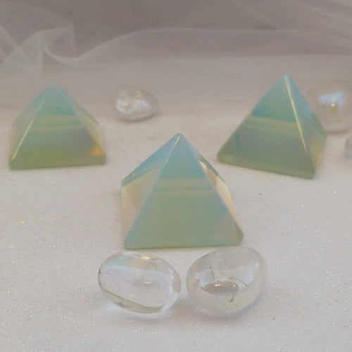 Opalite Pyramid (man made. assorted. approx.  3-3.5x3.8-4cm)