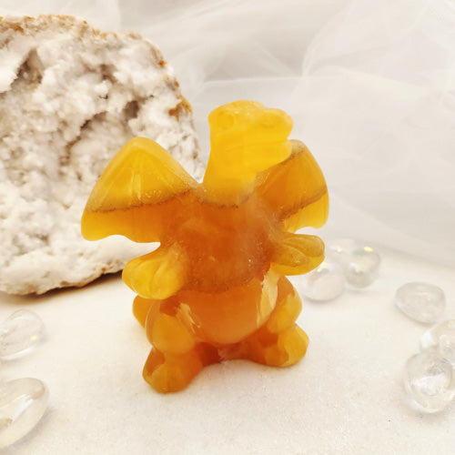 Orange Calcite Dragon (approx. 10x9.3x5.5cm)