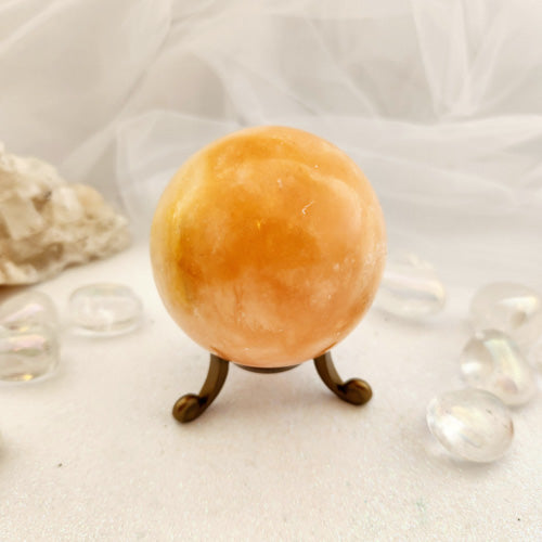 Orange Calcite Sphere (approx. 5.9cm diameter)