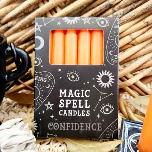 Orange Confidence Magic Spell Candles (box of 12 approx. 10x1cm per candle)