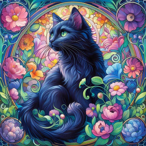 Beautiful Black Cat Trivet (approx. 20x20cm)