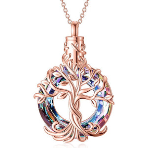 Gold Look Tree of Life Keepsake Memorial Pendant w. Chain (stainless steel)