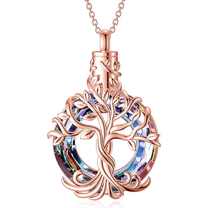 Gold Look Tree of Life Keepsake Memorial Pendant w. Chain (stainless steel)