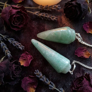 Pale Green Aventurine Crystal Pendulum | Luck & New Opportunities | Assorted
