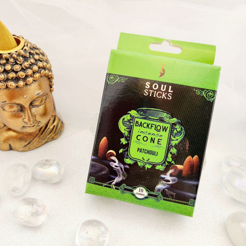 Patchouli Backflow Incense Cones (Soul Sticks pack of 10)