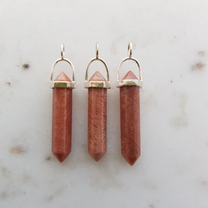 Peach Moonstone Crystal Pendant | Double Terminated | New Beginnings | Assorted