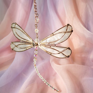 Pearl Dragonfly | Prism Suncatcher | Window Hanging
