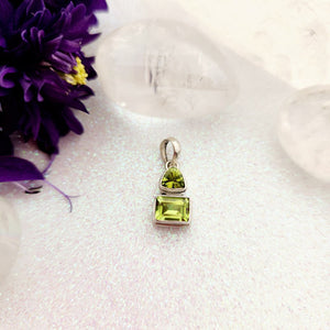 Peridot Triangle & Rectangle Pendant