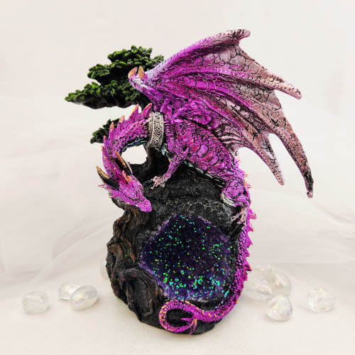 Pink Dragon on Geode (approx. 22x19cm)
