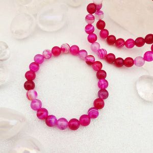Pink Dyed Agate Bracelet