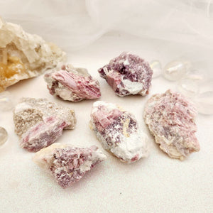 Pink Tourmaline & Lepidolite in Quartz Specimen