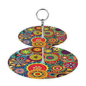 Psychedelic Two Tier Cake Stand