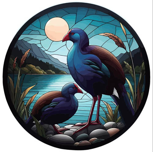 Pukeko Stained Glass Hanging