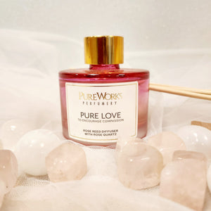 Pure Love Rose Crystal Energy Reed Diffuser | Rose Quartz 