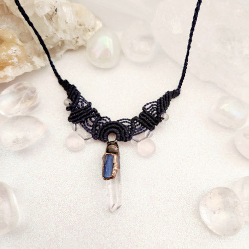 Quartz & Kyanite Wrapped Pendant (hand crafted in Aotearoa New Zealand)