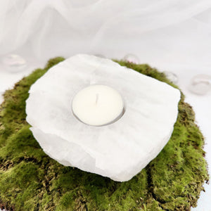 Quartz Partially Polished Candle Holder