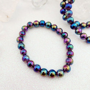 Rainbow Electroplated Quartz Bracelet