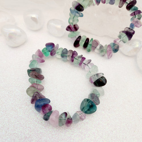Rainbow Fluorite Chunky Chip Bracelet (assorted)