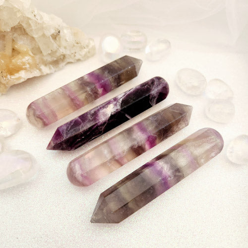 Rainbow Fluorite Faceted Wand (assorted. approx 10-10.2x2.2-2.3cm)