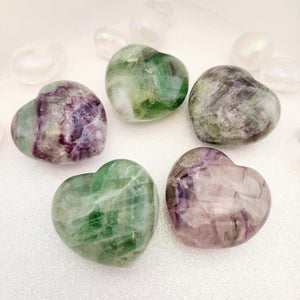 Rainbow Fluorite Heart