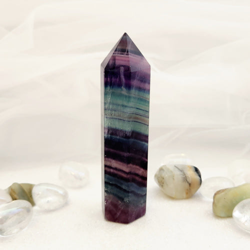 Rainbow Fluorite Point (approx. 10.4x2.8cm)