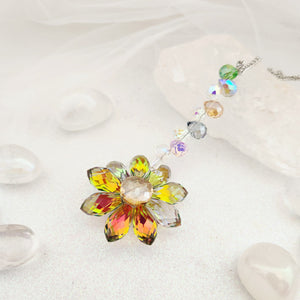 Rainbow Glass Flower Hanging Prism