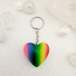 Rainbow Heart Keyring