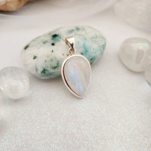 Rainbow Moonstone Tear Drop Pendant