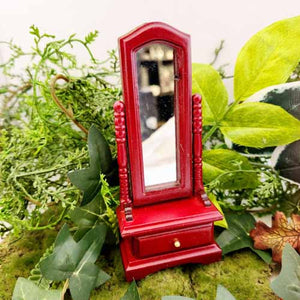 Red Full Length Mirror for Fairy Garden/Dolls House 