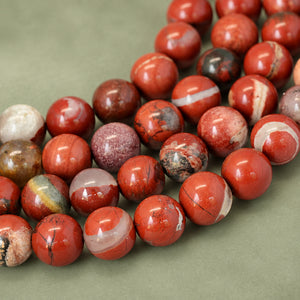 Red Jasper Crystal Bead Strand | Vitality & Stamina | 8mm | Assorted