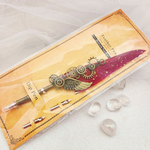 Red Steampunk Dip Pen w. 6 Tips