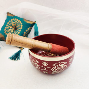 Red Tibetan Singing Bowl