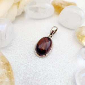 Red Tiger's Eye Oval Pendant 