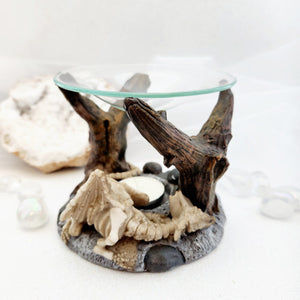 Resting Dragon Oil Burner | Resin | Glass Dish