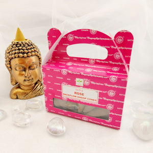 Rose Backflow Incense Cones (Satya. pack of 24)