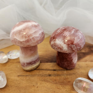 Rose Calcite Mushroom