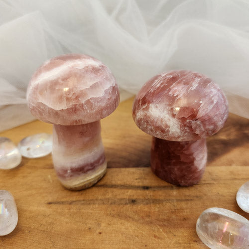 Rose Calcite Mushroom (assorted. approx. 6.1-7x4.3-4.6cm)