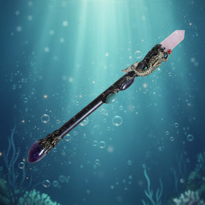 Rose Quartz, Amethyst & Aventurine Crystal Wand | Mermaid Charm | Heart of the Tide