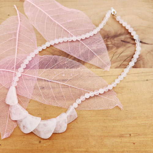 Rose Quartz Beaded Necklace