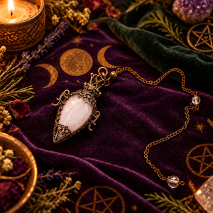 Rose Quartz Crystal Pendulum | Cleansing & Amplification | Assorted | Pale