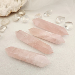 Rose Quartz Crystal Point | Double Terminated | Emotional Healing | Medium & Assorted