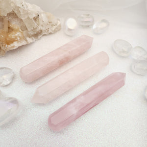 Rose Quartz Faceted Wand