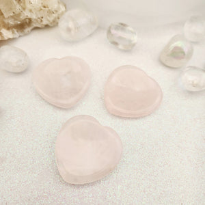 Rose Quartz Heart Worry Stone